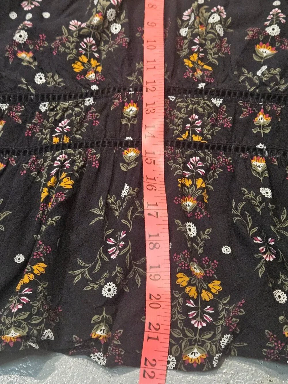 Black Floral Long Sleeve Blouse - Picture 7 of 10